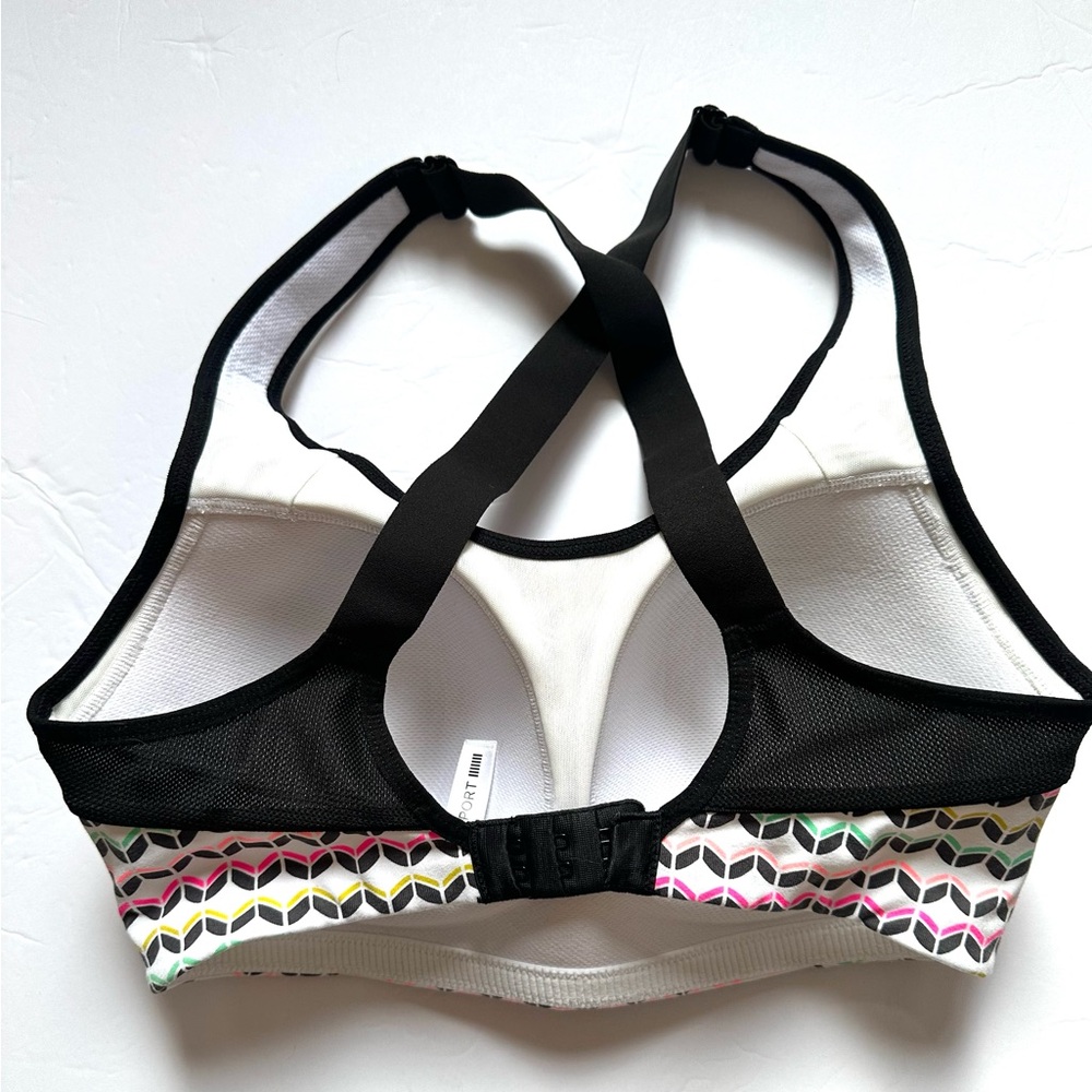 Victoria Secret VSX The Standout Geometric Pattern Sports Bra Multicolor Sz 32DD - Picture 2 of 6